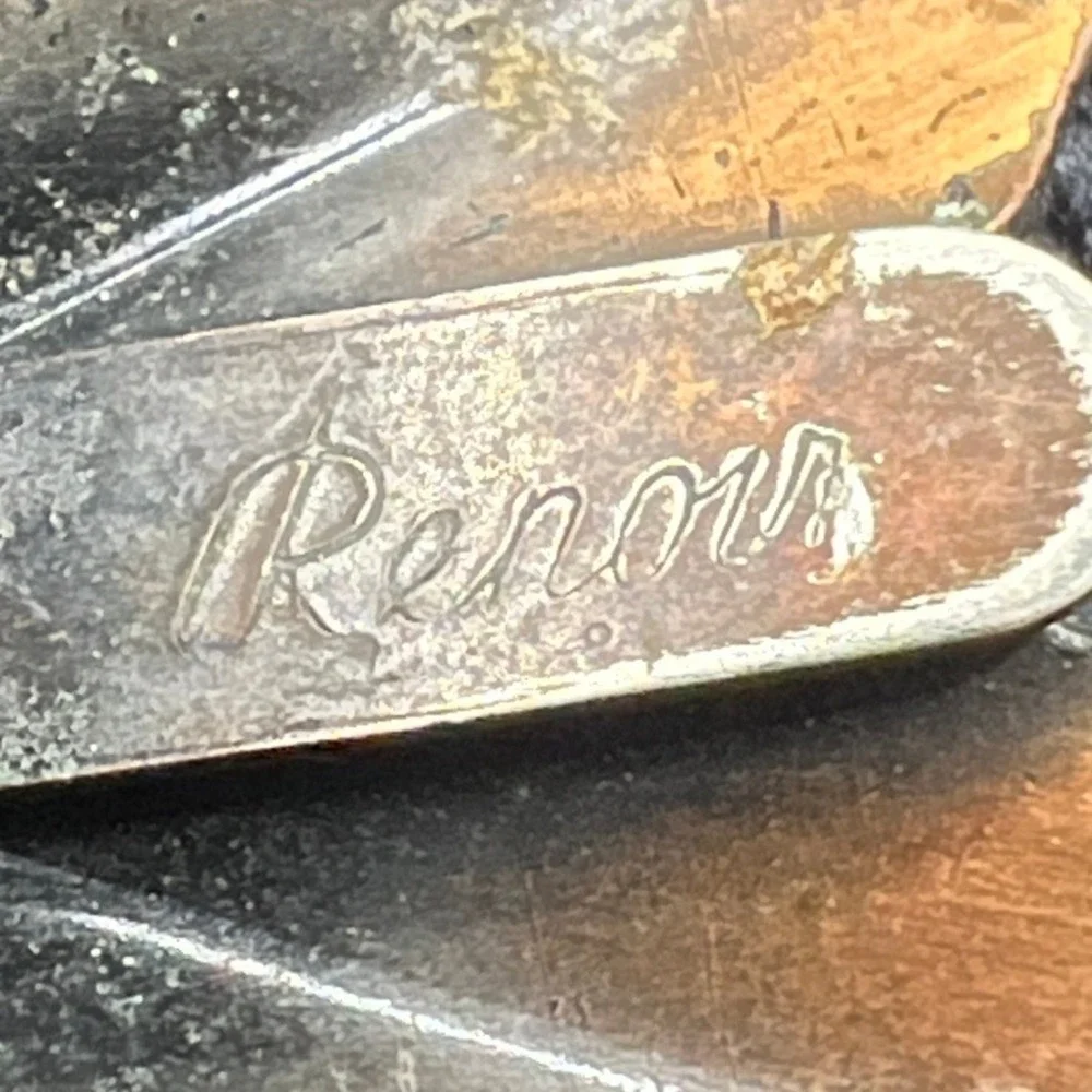 Vintage Renoir Copper Clip Earrings Leaves READ‎